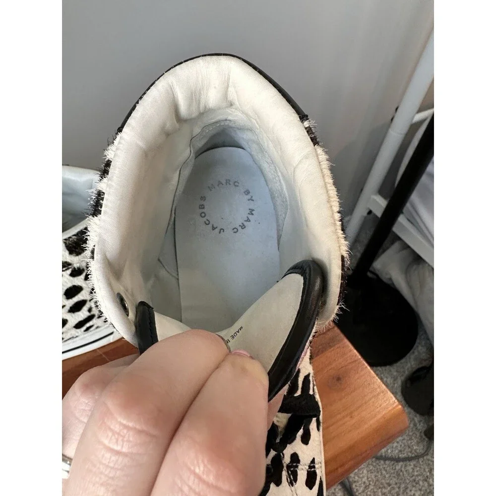 Marc Jacobs Calf Hair Dalmatian Spot High Top Sneakers Womens Size 40 US 9.5-10